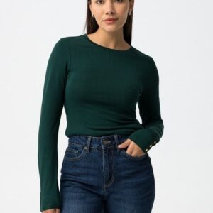 ¡Última! Camiseta Punto Fino Verde