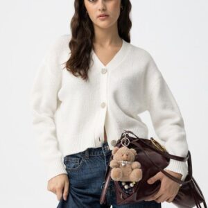 Cárdigan Con Botones Plateados