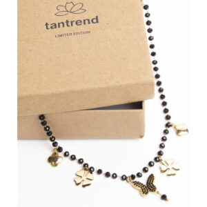 Collar Con Flores y Mariposas