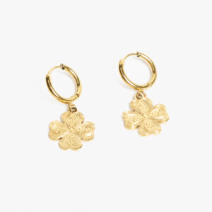 Pendientes Trébol Con Textura