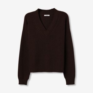 Jersey Con Escote Pico Marrón