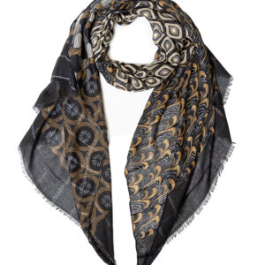 Fular Suave Con Franjas Doradas