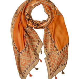Fular Con Borlones Anaranjado