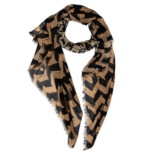 Fular Estampado Pata de Gallo Marrón