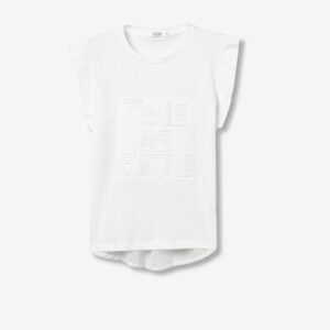 Camiseta Blanca Con Mangas Avolantadas