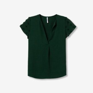 Blusa Con Plumeti En Magas Verde