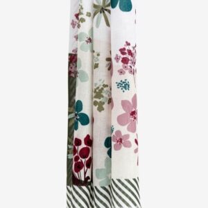 Fular Estampado Floral Con Flecos