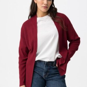 Cárdigan de Punto Fino Burdeos