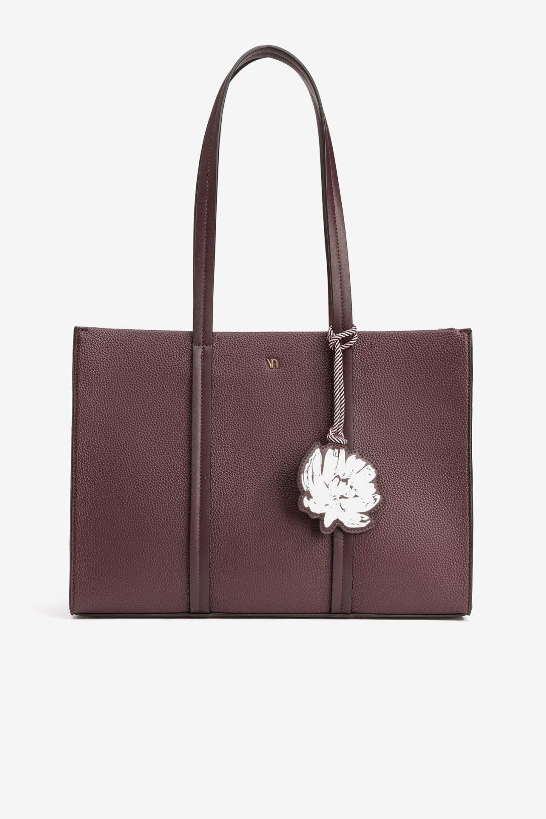 Bolso Shopper Bag Con Colgante Floral