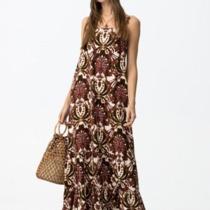 Vestido Largo Con Tirantes Con Abalorios