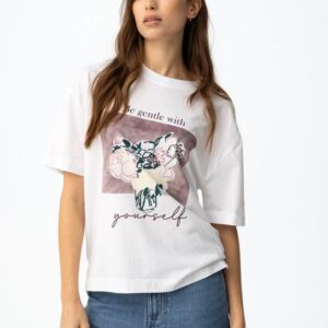 Camiseta Corte Relaxed Con Mensaje