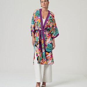 Kimono Fucsia Con Cinturón