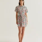 Vestido Camisero Con Estampado Guindas