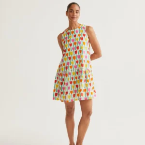 Vestido Con Estampado Tulipanes