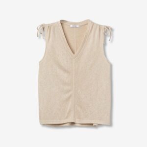 Top Con Lazadas En Hombros Beige