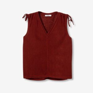 Top Con Lazadas En Hombros Burdeos