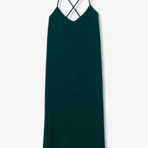 Vestido Verde Con Tirantes Cruzados