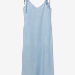 Vestido Midi Con Tirantes Trenzados