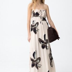 Vestido Largo Con Estampado Floral