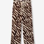 Pantalón Animal Print Con Cinturón Macramé