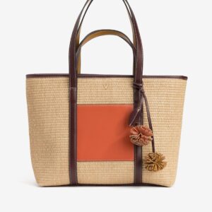 Bolso Shopper Con Asas Variadas y Pompones