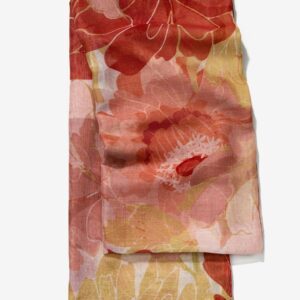 Fular Estampado Floral Tonos Rojos