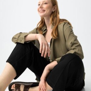 Pantalón Color Negro Con Cintura Elástica