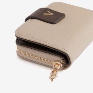 Cartera-Billetera Con Cierre Cremallera Beige
