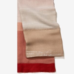 Fular Con Franjas Rojo y Beige