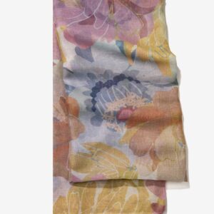 Fular Estampado Floral Tonos Azules