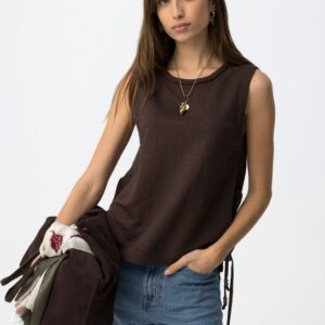 Top Color Chocolate Con Lazadas Laterales