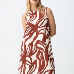 Vestido Bicolor Con Bolsillos Laterales