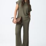 Blusa Verde Corte Recto Textura Ligera