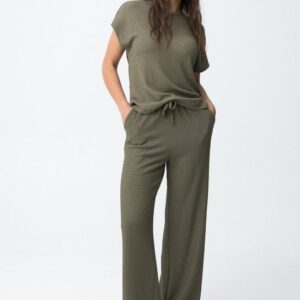 Pantalón Verde Oliva Con Cintura Elástica