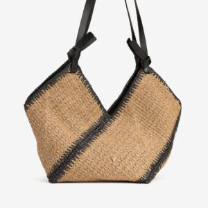 Bolso Boho Negro Con Cierre Clip
