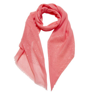 Fular Bordado Con Lentejuelas Coral